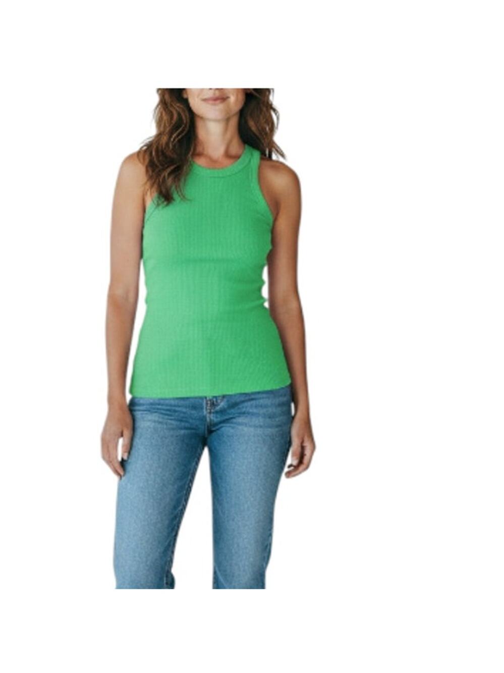 ARAMINTA JAMES Everyday Knit Tank Top Women 10/M Green Resort City Travel NWT
